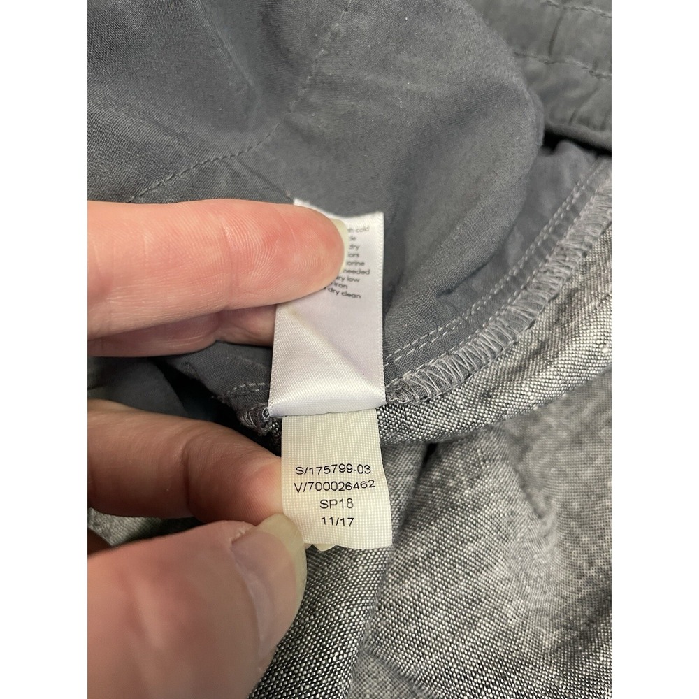 Athleta Bali Linen Ankle Pant Pull on Drawstring Flint Gray Heather Chambray 4‎ - Picture 6 of 13